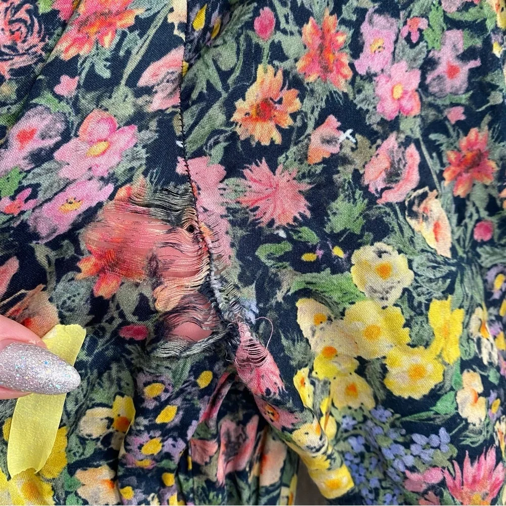 LoveShackFancy Popover Mini Dress Silk FLAWED - Picture 8 of 10
